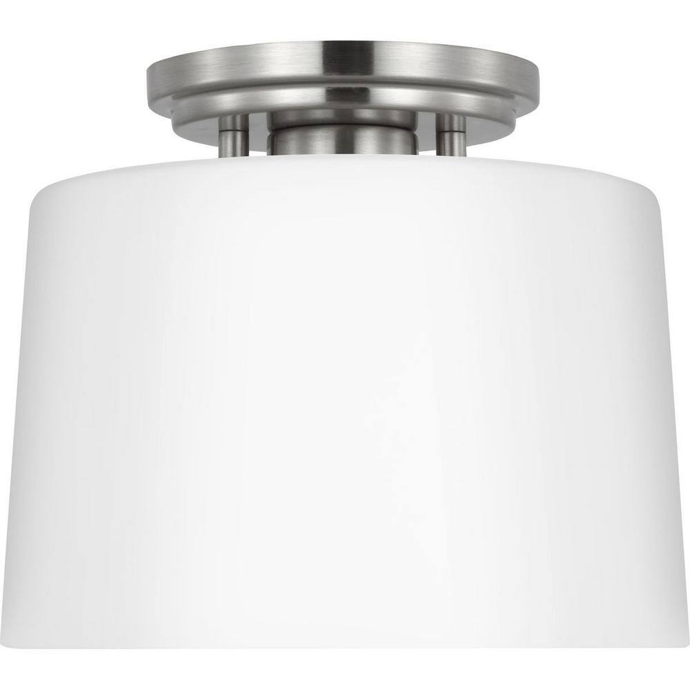 Adley Brushed Nickel and Glass Flush Mount Light