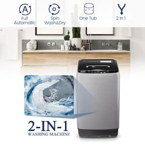 1.38 cu.ft. 17.7 lbs. Full-Automatic Smart Home Top Load Washer, Washing Machine w/ Drain Pump, 10 Wash Program in Grey