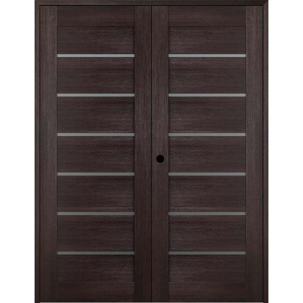 Vona 07-02 64 in. x 84 in. Right Hand 7-Lite Frosted Glass Veralinga Oak Wood Composite Double Prehung French Door price history on PriceWatchPro