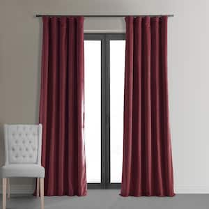 Burgundy Velvet Rod Pocket Blackout Curtain - 50 in. W x 108 in. L (1 Panel)