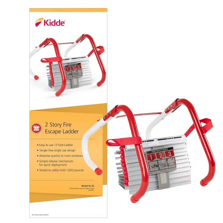 Kidde Fire Escape Ladder, 2-Story, 13 ft. Long, 1,000 lb. Load Capacity