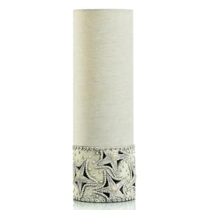 Star Cream 18.75 in. Antique Cream, Cream Candlestick Task & Reading Table Lamp for Living Room with Yellow Cotton Shade