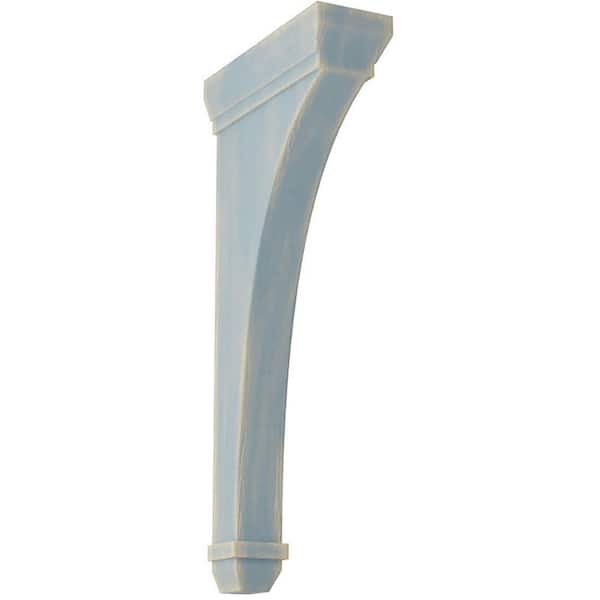 Ekena Millwork 2-1/4 in. x 14 in. x 7 in. Driftwood Blue Stockport Wood Vintage Decor Bracket
