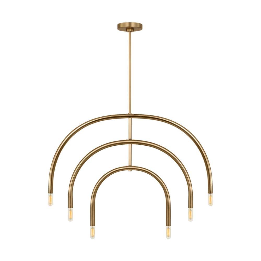 Hadden 6-Light Satin Brass Geometric Chandelier