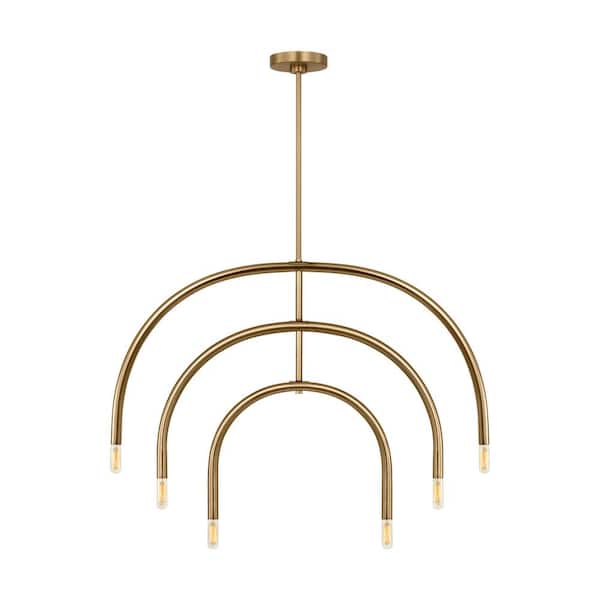 Hadden 6-Light Satin Brass Large Chandelier