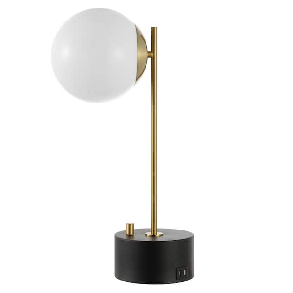 SAFAVIEH Ryu 21 in. 1 Light Brass/Black Table Lamp