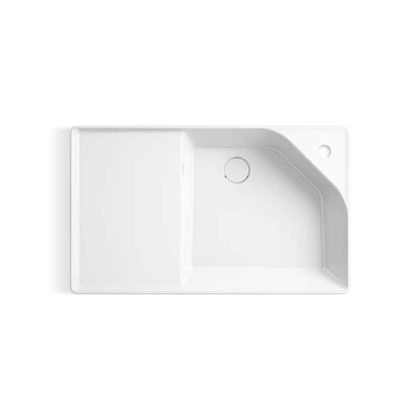 KOHLER Spacity 30 in. W x 4.75 in. D Fireclay Vanity Top in White with White Specialty Single Sink