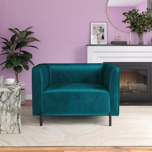 Blair Upholstered Accent Chair and a Half, Emerald Green Velvet