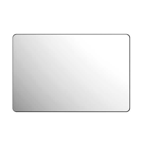 48 in. W x 32 in. H Rectangular Framed Wall-Mounted LED Bathroom Vanity Mirror in Matte Black