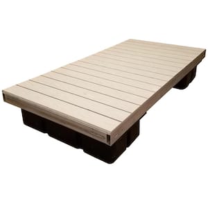 4 ft. x 8 ft. Low Profile Floating Platform Section with Gray Aluminum Decking