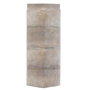 NovikStone PHC Premium Hand Cut Stone Corner 6 in. x 18.5 in. Stone Siding in Smoke White (5 Per Box, 7.4 lin. ft.)