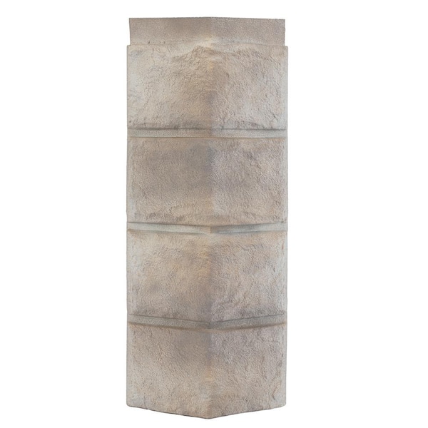 Novik NovikStone PHC Premium Hand Cut Stone Corner 6 in. x 18.5 in. Stone Siding in Smoke White (5 Per Box, 7.4 lin. ft.)