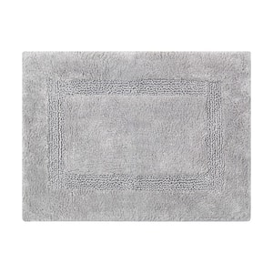 Peniston Gray Solid Cotton Rectangle 2-Piece Bath Rug Set