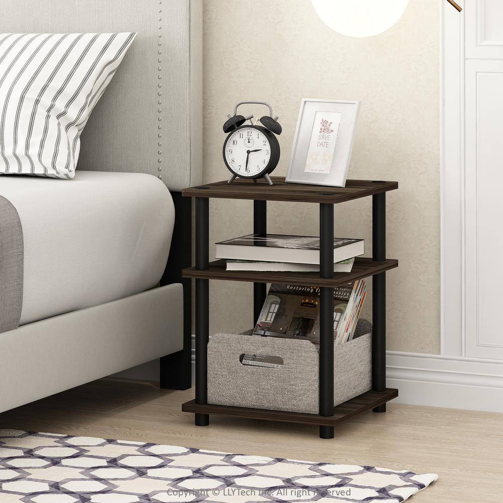 Columbia Walnut & Black Easy-Assembly Multipurpose Shelf