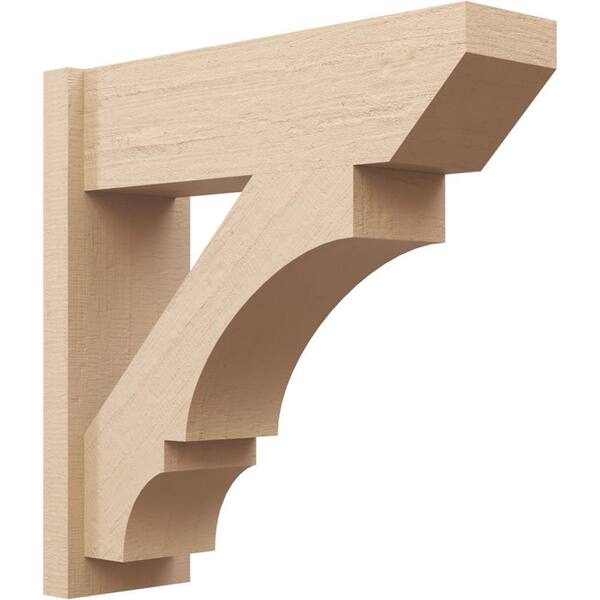 Ekena Millwork 8 in. x 26 in. x 26 in. Balboa Slat Rough Cedar Woodgrain Timberthane Polyurethane Outlooker, Primed Tan