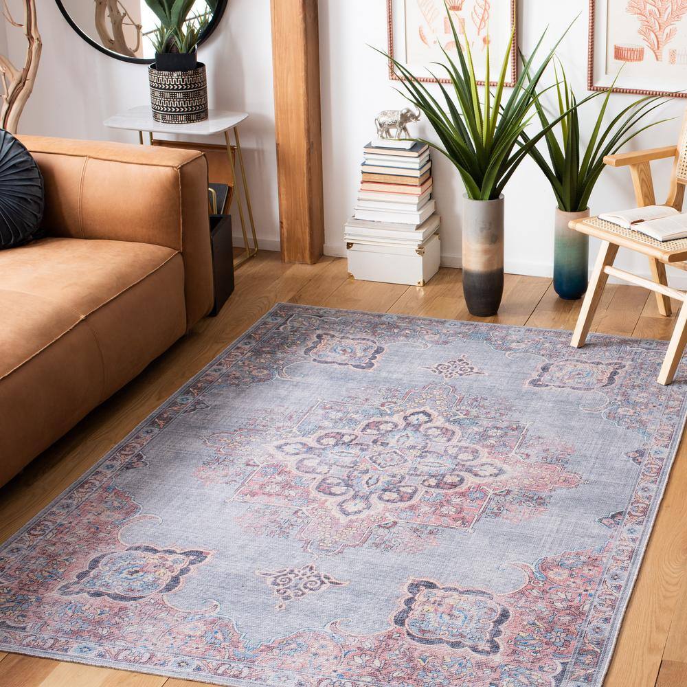 Serapi Ivory and Blue Rectangular Viscose Chenille Area Rug