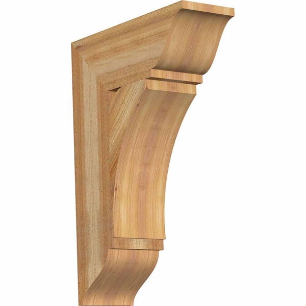 Ekena Millwork 6 in. x 26 in. x 18 in. Western Red Cedar Thorton Traditional Rough Sawn Bracket
