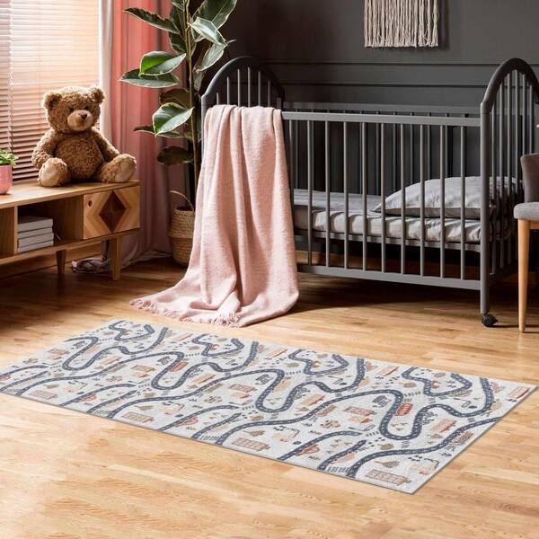 Mave 3 ft. X 7 ft. Cream, Antrasit Area Rug