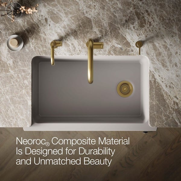 KOHLER Cairn 28.63 in. Undermount Single Bowl Matte Taupe Granite