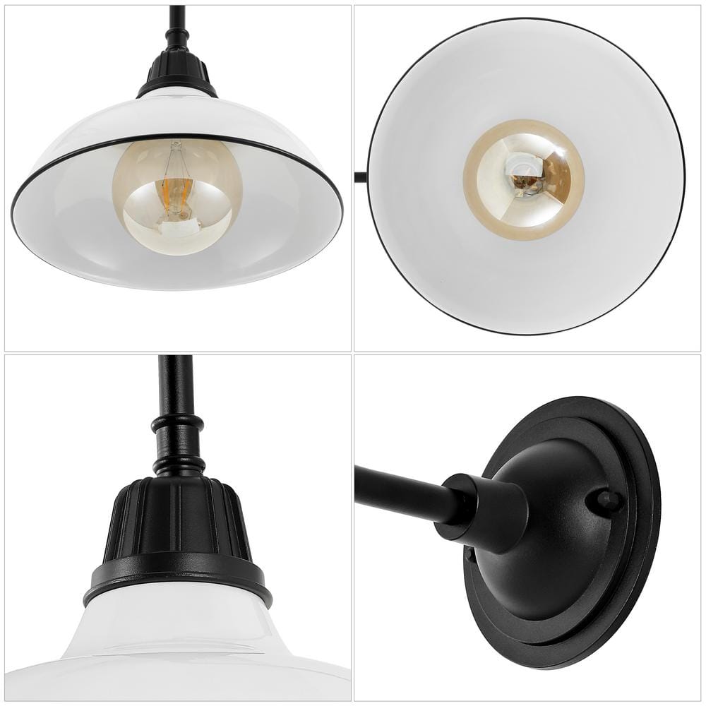 Aurora 12.25" White Iron LED Gooseneck Arm Outdoor Sconce