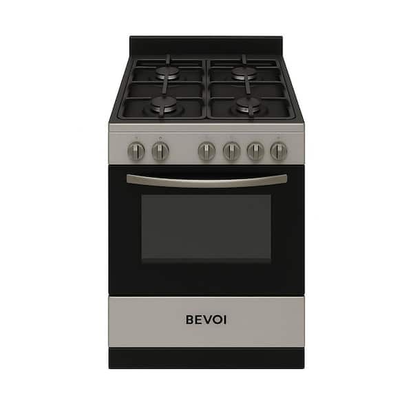 20 in. Freestanding 1.9 cu. ft. Gas Range with 4-Burners in Stainless Steel