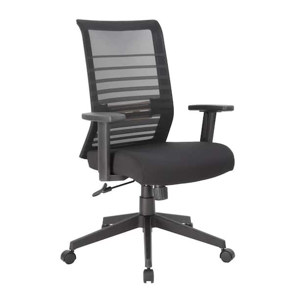 BOSS Office Products Black Executive Mesh Back Desk Chair Adj Arms
