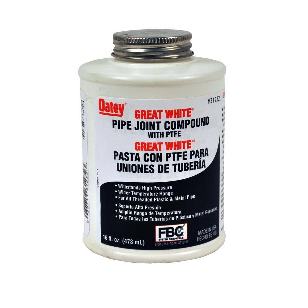 Oatey 16 oz. Pipe Joint Compound with PTFE, Great White 31232 The Home Depot