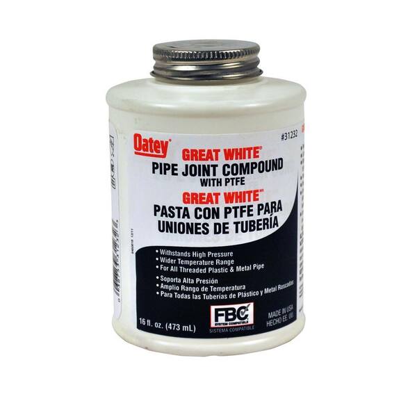 Oatey 16 oz. Pipe Joint Compound with PTFE, Great White 31232 The