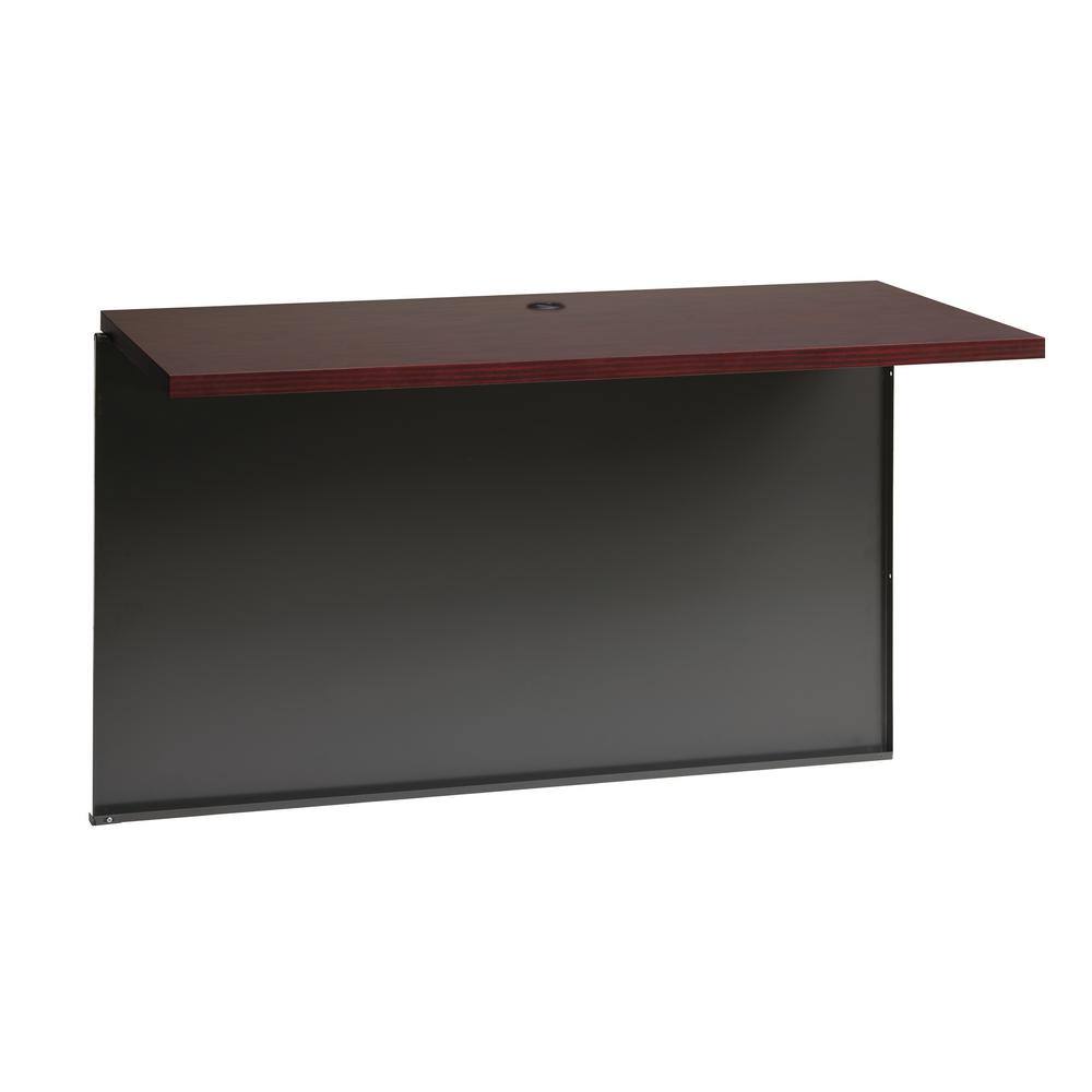 Mahogany Laminate and Charcoal Modular Desk Bridge