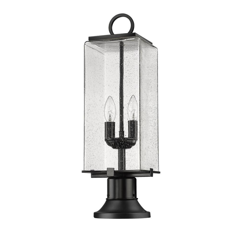Sana Black Aluminum 2-Light Outdoor Pier Lantern