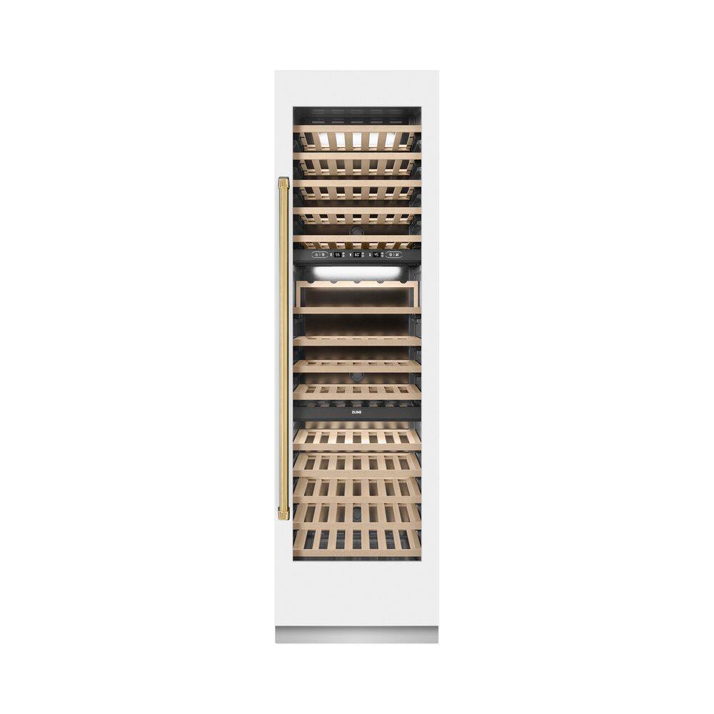 Autograph Edition 24 in. Triple Zone 100-Bottle Column Wine Cooler in White Matte with Polished Gold Accents price history on PriceWatchPro
