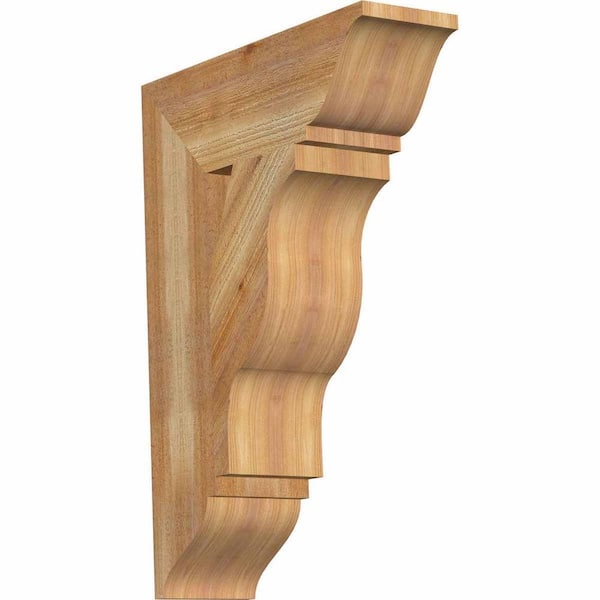 Ekena Millwork 6 in. x 28 in. x 20 in. Western Red Cedar Funston Traditional Rough Sawn Bracket
