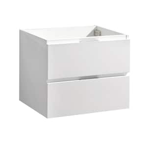 Valencia 24 in. W Wall Hung Bathroom Vanity Cabinet in Glossy White