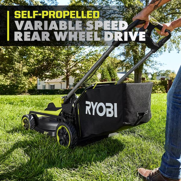 RYOBI - 40V HP Brushless 21 in. Cordless Battery Walk Behind Self-Propelled Lawn Mower with (2) 6.0 Ah Batteries and Charger