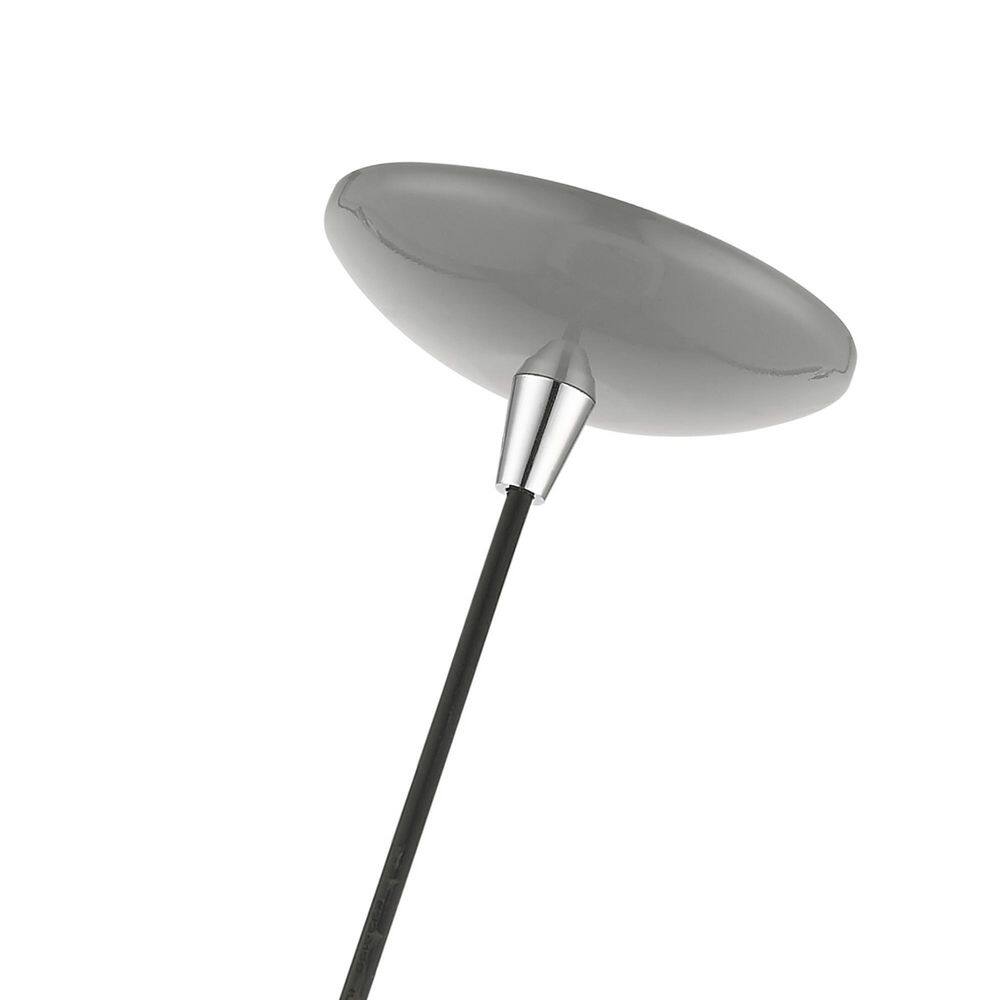 Shiny Light Gray Aluminum Globe Pendant with Chrome Accents