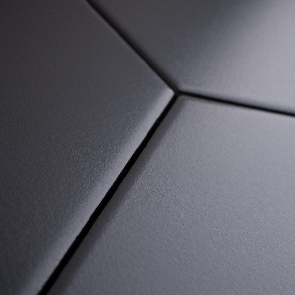 MOLOVO Kenzo Black Hexagon 7.7 in. x 8.9 in. Matte Porcelain Floor