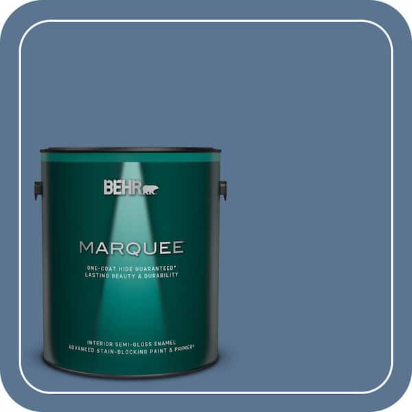 BEHR MARQUEE 1 gal. #PPU14-18 Laguna Blue One-Coat Hide Semi-Gloss Enamel Interior Paint & Primer