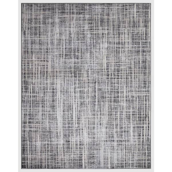 Concord Global Trading Eden Collection Modern Marvel Ivory 8 ft. x 10 ft. Machine Washable Abstract Indoor Area Rug