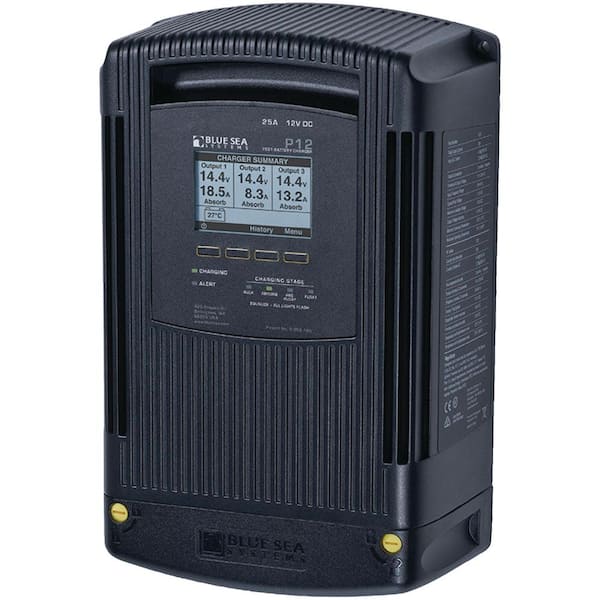 P12 12V DC 40A Four Stage, Three Output Dry Mount Battery Charger