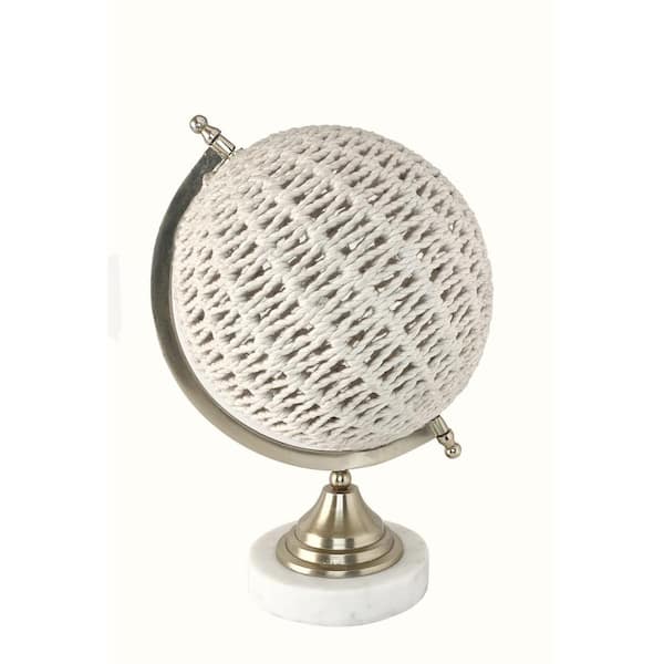 HomeRoots Jute Rattan and Marble Sculpture