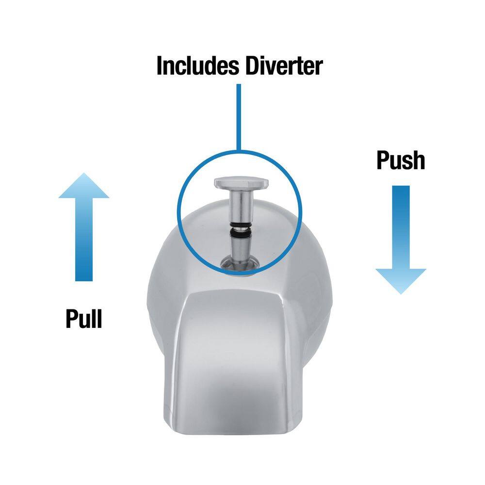 Chrome Universal Fit Tub Spout with Diverter