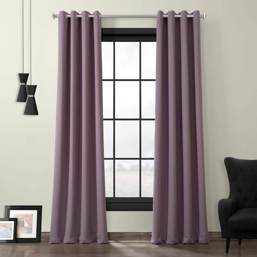 Exclusive Fabrics Furnishings Purple Rain Grommet Blackout Curtain 50 In W X 96 In L Boc201609 96 Gr The Home Depot