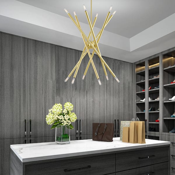 Livex Lighting Griffin-12 Light Satin Brass Chandelier