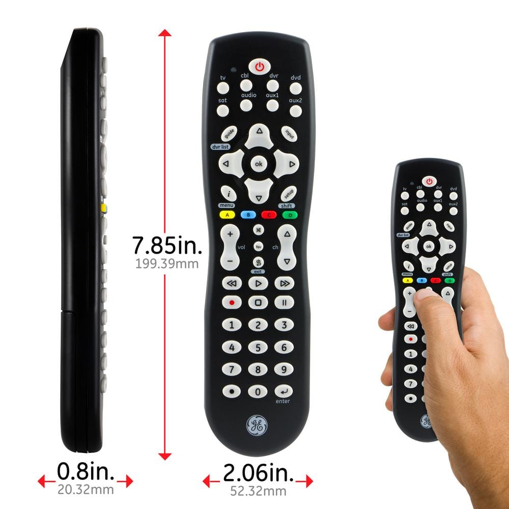 Black 8-Device Universal Remote Control with RF
