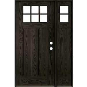 Craftsman 50 in. x 80 in. 6-Lite Left-Hand/Inswing Clear Glass Baby Grand Stain Fiberglass Prehung Front Door with RSL