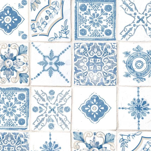 Morrocan Tiles Vinyl Roll Wallpaper (Covers 55 sq. ft.)
