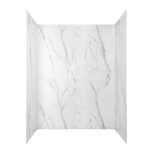 Passage 32 in. W x 72 in. H Four piece Glue Up Laminate Alcove Shower Wall Set in Serene Marble