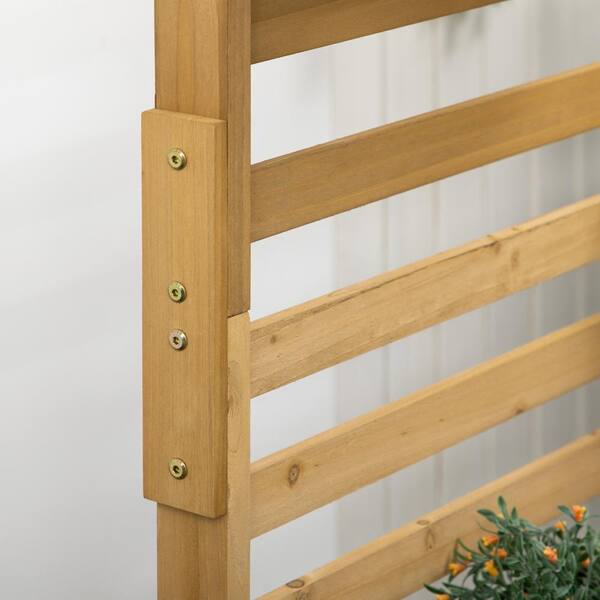 59.00 in. H Natural Wood Outdoor Plant Trellis Stand with 5