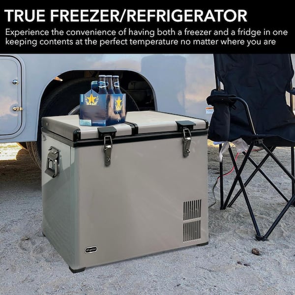 2.12 cu. ft. 62 qt Portable Freezer Car Fridge Compressor for RV AC / DC 12V / 24V Gray
