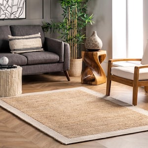 Maisy Jute and Cotton Border Flatweave Ivory 8 ft. x 10 ft. Area Rug